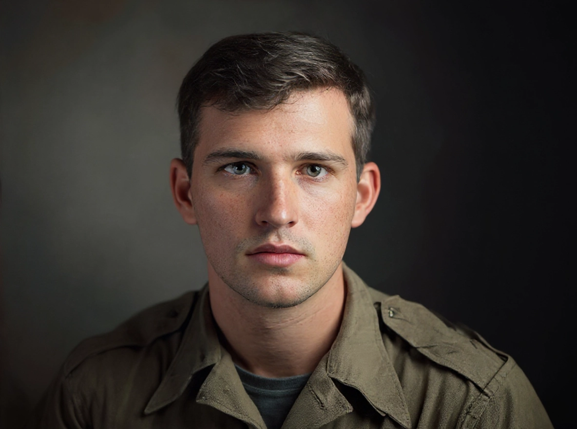 Restored military portrait